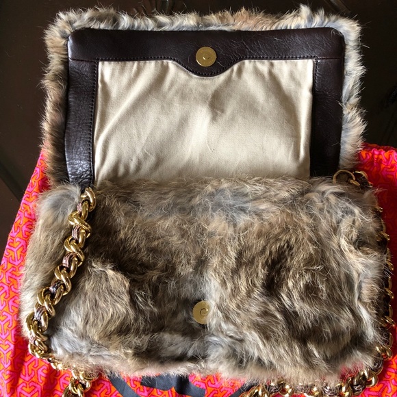 Tory Burch Genuine Rabbit Fur Crossbody Bag - Picture 4 of 7